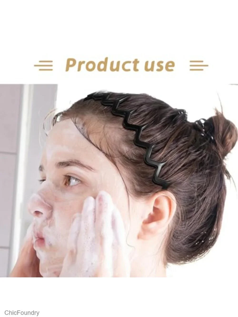 Non-Slip Zig Zag Hair Bands Plastic Adjustable Headbands for Sports Daily Wear